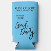 Modern Blue Black Script Afstudeerder Party (Voorkant)