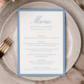 Modern Blue Border Wedding Menu