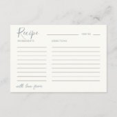 Modern Blue Botanical Recipe for the Bride Floral Informatiekaartje (Achterkant)
