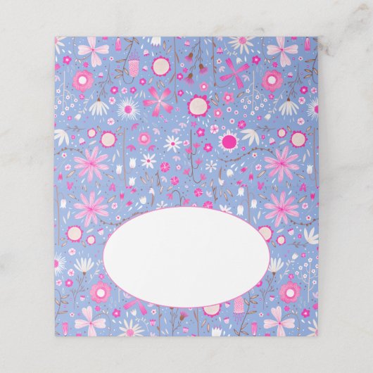 Modern Blue Botanical Wildflower Floral Pattern (Buitenkant ongevouwen)