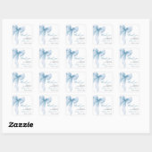 Modern Blue Bow Baby shower Bedankt Vierkante Sticker (Vel)