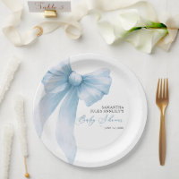 Modern Blue Bow Baby shower