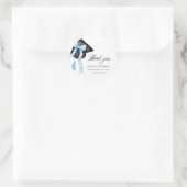 Modern Blue Bow Coquette Graduation Cap Afstuderen Ronde Sticker (Tas)