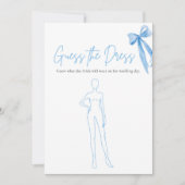 Modern Blue Bow Guess Het Vrijgezellenfeest van de Kaart (Voorkant)