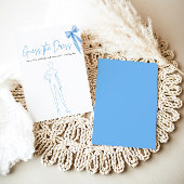 Modern Blue Bow Guess Het Vrijgezellenfeest van de Kaart