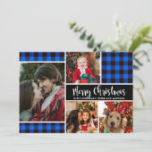 Modern Blue Buffalo met foto-kerstkaart (Staand voorkant)