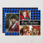 Modern Blue Buffalo met foto-kerstkaart (Voorkant / Achterkant)