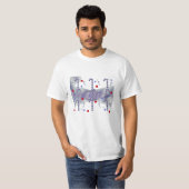Modern Blue Candy Cane T-Shirt (Voorkant volledig)