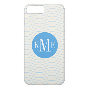 Modern Blue Chevron Pattern iPhone 8 Plus / 7 Plus Hoesje