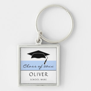 Modern Blue Class of Afstuderen Name Afstuderen Sleutelhanger