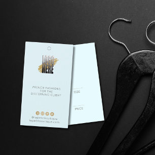Modern Blue Clothing Price tag met logo Visitekaartje