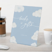 Modern Blue Cloud Baby shower Luier Raffle Sign Reclamebord Met Voetstuk (Insitu)