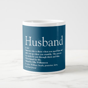Modern Blue Cool World's Best Husband Quote Extra Grote Beker