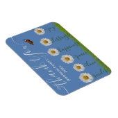 Modern Blue Daisy Floral Dank je wel Typografie Magneet (Rechterzijde)