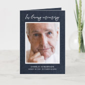 Modern Blue Denim in Loving Memory vouwde Funeral Programma (Voorkant)