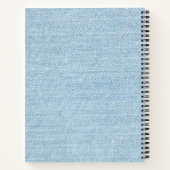 Modern Blue Denim Jeans Texture Leather Patch Notitieboek (Achterkant)