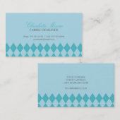 Modern Blue Diamond Pattern Visitekaartje (Voorkant / Achterkant)