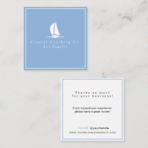 Modern Blue Elegant Boat Coastal Company Note Card Notitiekaartje