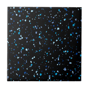 Modern Blue en Black Terrazzo Pattern Tegeltje