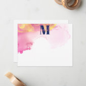 Modern Blue en Pin Ink Cloud Persoonlijk Notitiekaartje (Voorkant / Achterkant in situ)