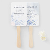 Modern Blue Eucalyptus Greenery Succulent Wedding Handwaaier (Voorkant en achterkant)
