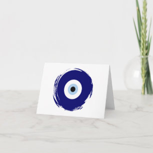 Modern Blue Evil Eye Succes & Bescherming Symbool Kaart