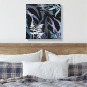 Modern Blue Fern Elegant Botanical Abstract Canvas Afdruk (Insitu (Slaapkamer))