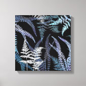 Modern Blue Fern Elegant Botanical Abstract Canvas Afdruk (Voorkant)