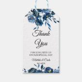 Modern Blue Floral bedankt Cadeaulabel (Voorkant)