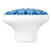 Modern Blue Floral Pattern Crystal Keramische Knop (Zijkant)