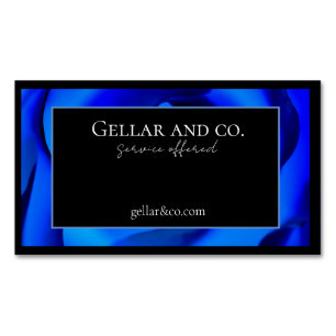 Modern Blue Floral Visitekaartje Magnet Magnetisch Visitekaartje