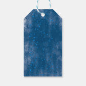 Modern Blue Flowers Floral Waterverf Wedding Cadeaulabel (Achterkant)