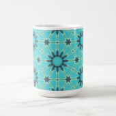 Modern Blue Geometric Burst Coffee Mug (Centre)