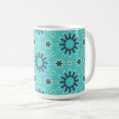 Modern Blue Geometric Burst Coffee Mug (Devant droit)