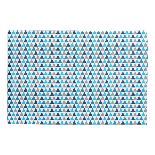 Modern Blue Geometric Pattern Kussensloop (Achterkant-Links)