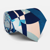 Modern Blue Geometric Shapes Stropdas (Opgerold)