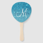 Modern Blue Glitter Sparkles Personalized Name Handwaaier (Voorkant)