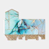 Modern Blue Gold Agate Geode Monogram Favor Box Bedankdoosjes (Uitgevouwen)