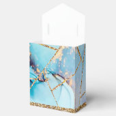 Modern Blue Gold Agate Geode Monogram Favor Box Bedankdoosjes (Geopend)