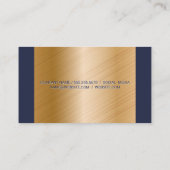 Modern Blue Gold Brushed Visitekaartje (Achterkant)