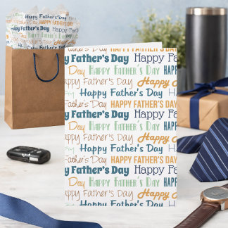 Modern Blue Gold Green Typography Father’s Day Kaart