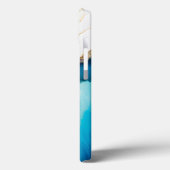 Modern Blue Gold Marble Monogram op maat Case-Mate iPhone Case (Achterkant / Links)