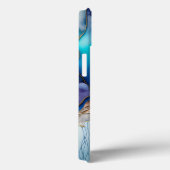 Modern Blue Gold Marble Monogram op maat Case-Mate iPhone Case (Achterkant / Rechts)