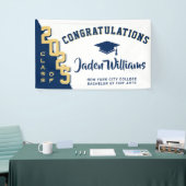 Modern Blue Golden Afstuderen Klasse van 2025 Part Spandoek (Beurs)