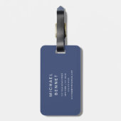 Modern Blue Golf Sport Monogram Bagagelabel (Achterkant verticaal)