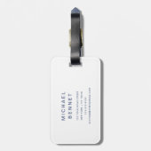 Modern Blue Golf Sport Monogram Bagagelabel (Achterkant verticaal)