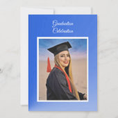 Modern Blue Gradient Grad Party Invitation - photo (Devant)