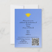 Modern Blue Gradient Grad Party Invite Enclosure Kaart (Achterkant)