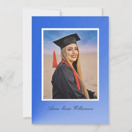 Modern Blue Gradient Graduation Announcement Kaart