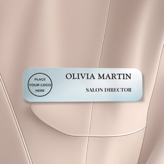 Modern Blue Gradient Magnetic Name Badge Custom